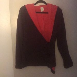 Title 9 wrap sweater with tie closure